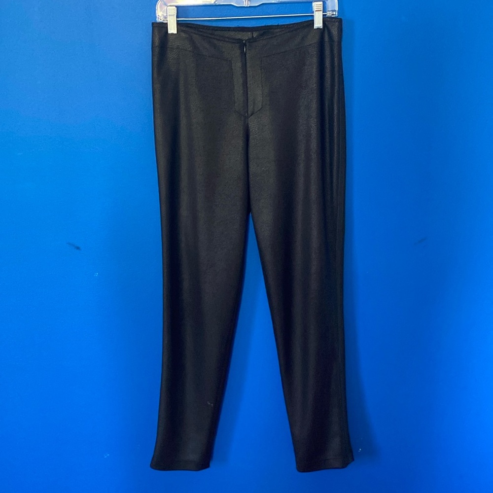 ANNI KUAN Black Faux Leather Pants Sz 6